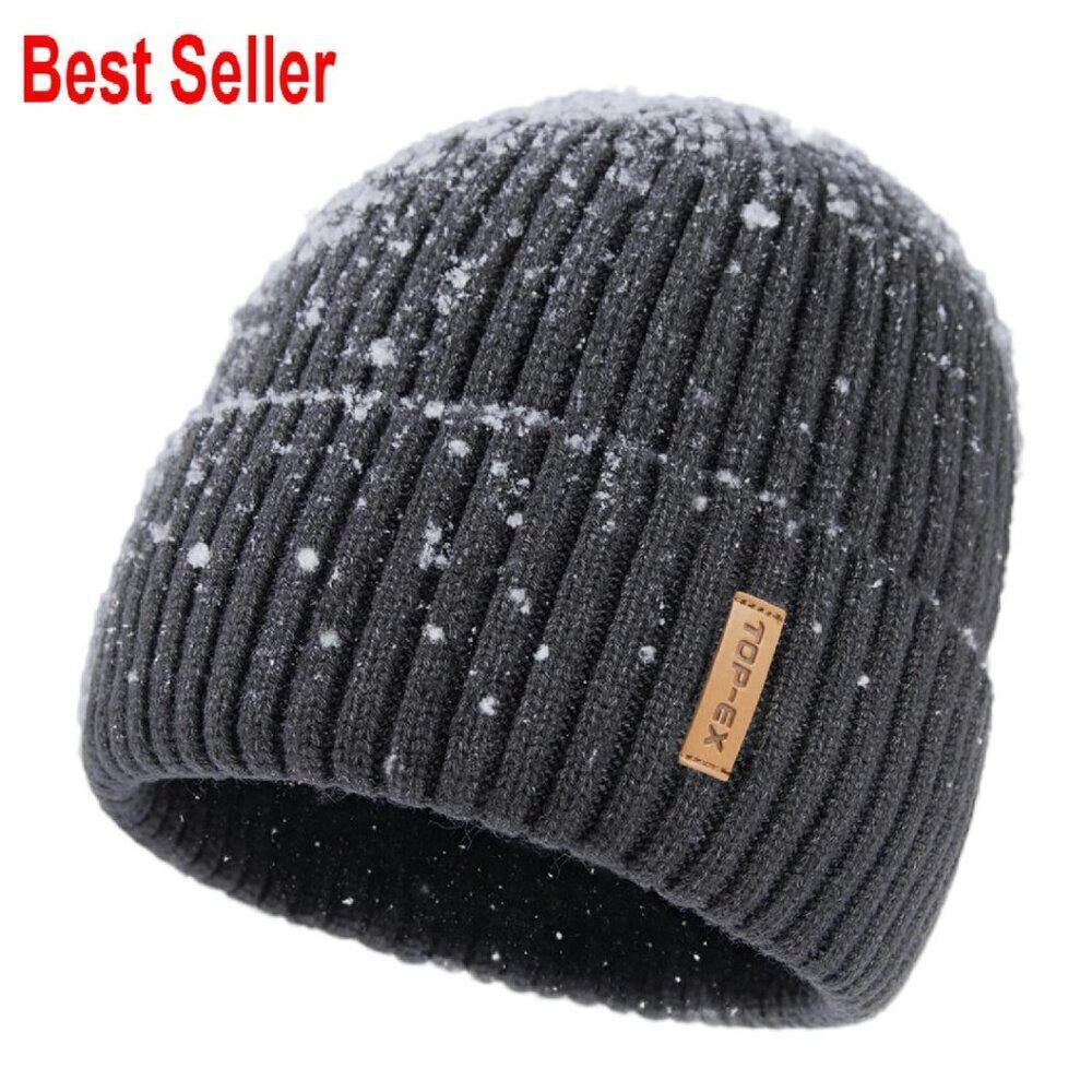 Waterproof Fleece Lined Beanie Winter Warm Skull Cap Unisex Thermal